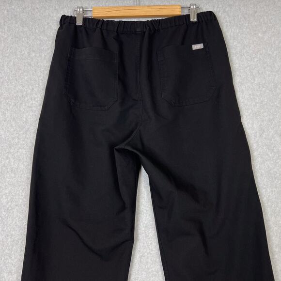 FIGS Pisco Basic Scrub Pants Men's Size L in Black Elastic Waistband Drawcord - Picture 6 of 9